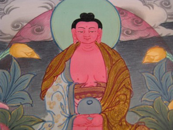 24 K Precision Purple Buddha Thangka Thangka Painting Nepal Himalayan Art N387