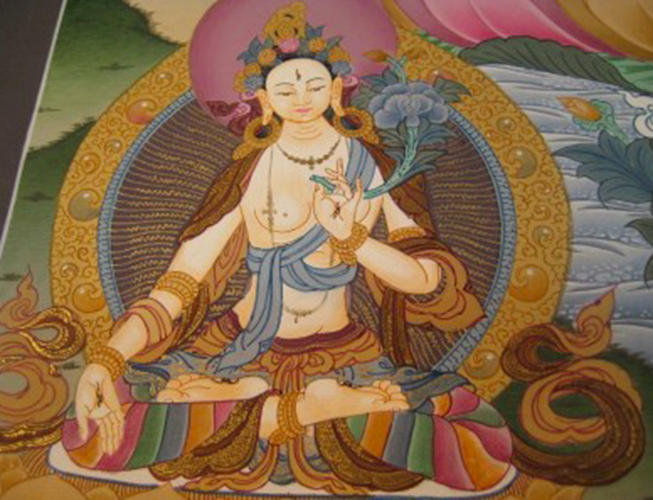 24 K Precision Purple Buddha Thangka Thangka Painting Nepal Himalayan Art N387