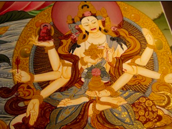 24 K Precision Purple Buddha Thangka Thangka Painting Nepal Himalayan Art N387
