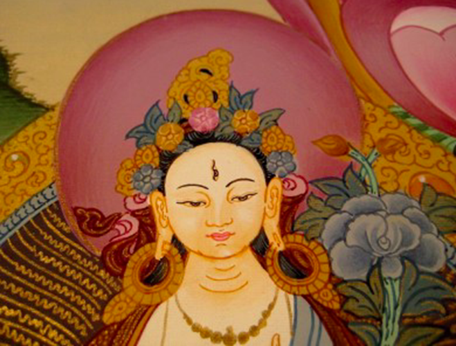 24 K Precision Purple Buddha Thangka Thangka Painting Nepal Himalayan Art N387