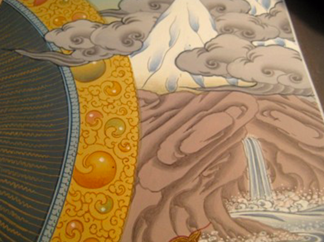 24 K Precision Purple Buddha Thangka Thangka Painting Nepal Himalayan Art N387