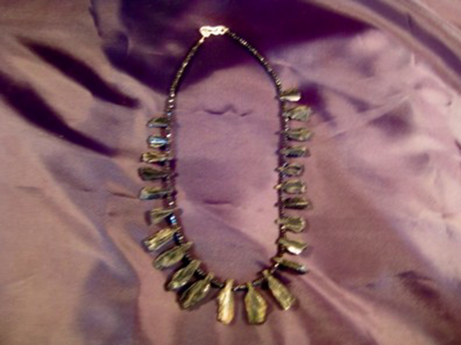 925 Silver Green Tourmaline chunk necklace Afghanistan AN276