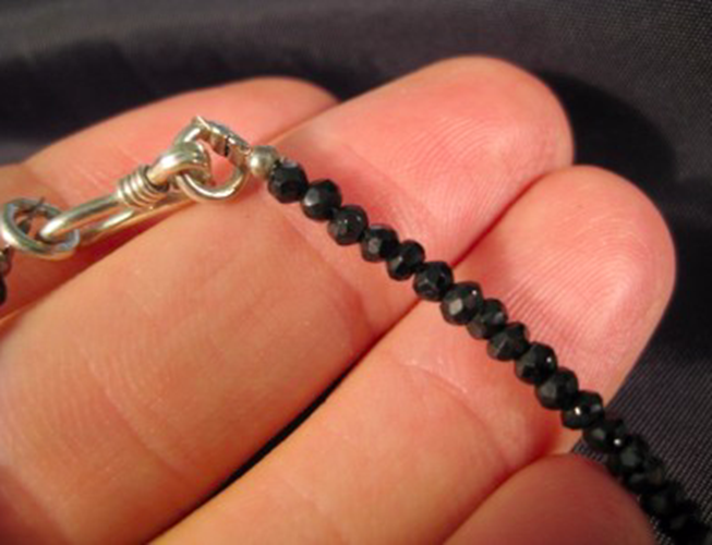 925 Silver Green Tourmaline chunk necklace Afghanistan AN276