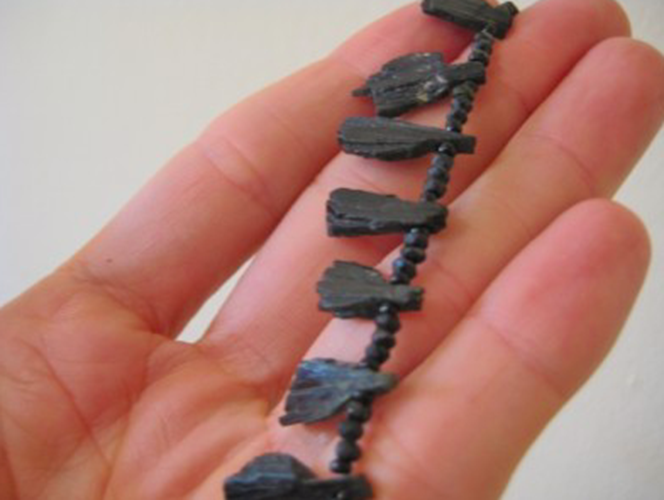 925 Silver Green Tourmaline chunk necklace Afghanistan AN276