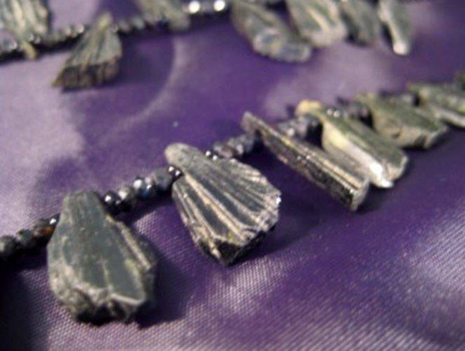 925 Silver Green Tourmaline chunk necklace Afghanistan AN276