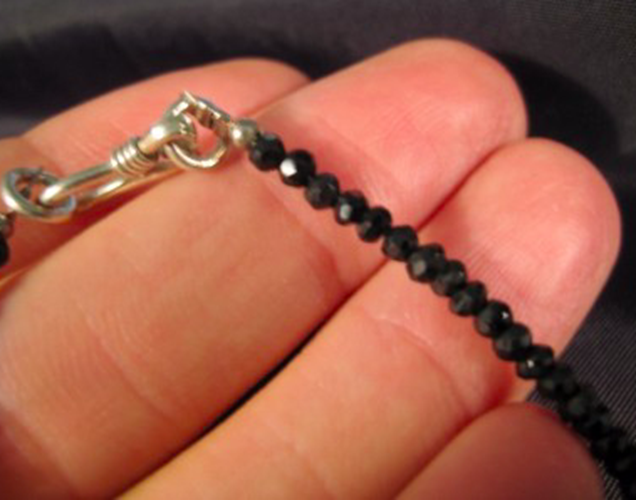 925 Silver Green Tourmaline chunk necklace Afghanistan AN276