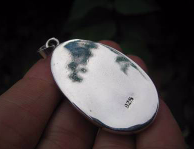 925 Silver African Turban Shell pendant Thailand jewelry art AN799