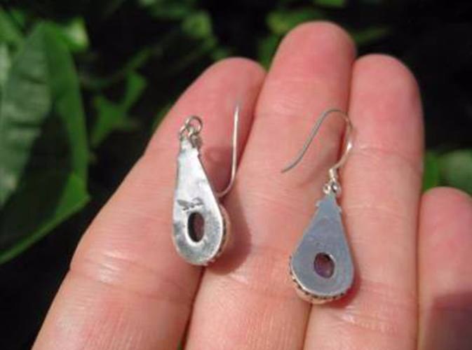 925 Silver Moonstone pair Earrings Earring jewelry Nepal himalayan art A6