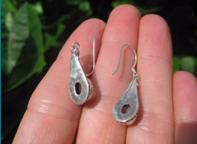 925 Silver Moonstone pair Earrings Earring jewelry Nepal himalayan art A6