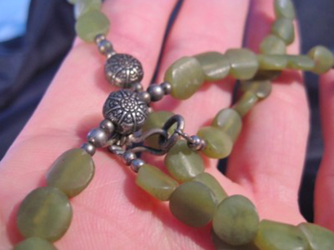 925 Silver Soapstone Mineral stone art Necklace AN274