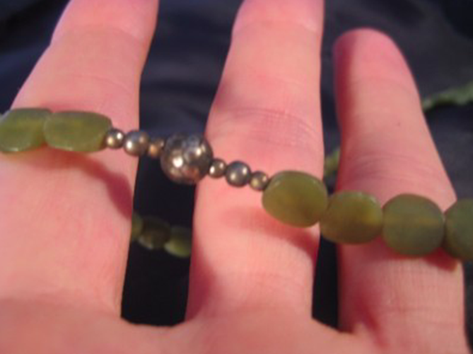 925 Silver Soapstone Mineral stone art Necklace AN274