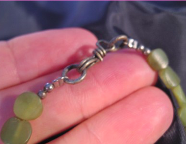 925 Silver Soapstone Mineral stone art Necklace AN274