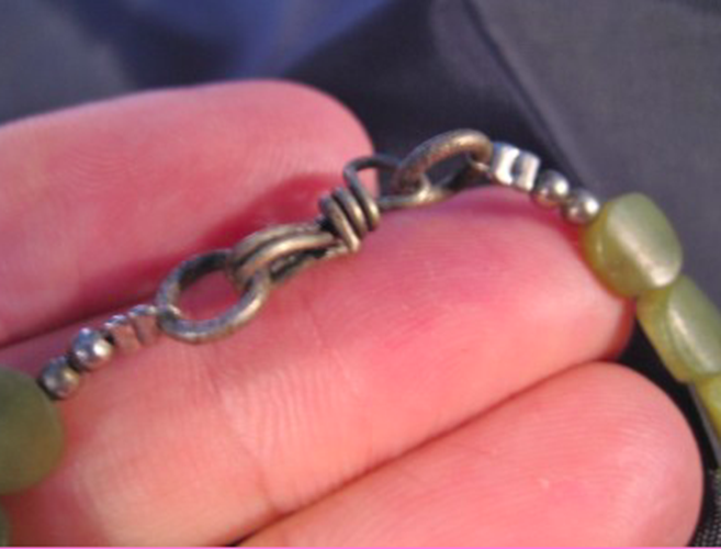 925 Silver Soapstone Mineral stone art Necklace AN274