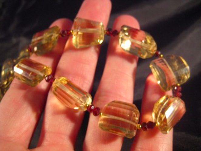 925 Silver Lemon smokey Quartz crystal necklace mineral Afghanistan jewelry A364