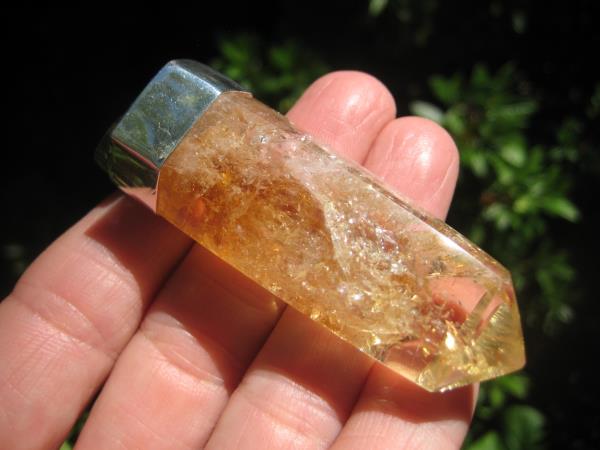 925 Silver Natural Cirtine Citrine Pendant Necklace Taxco Mexico A48699