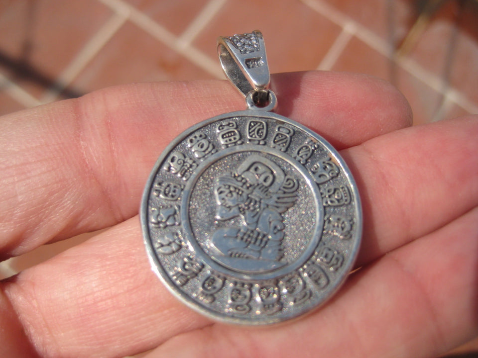 925 Silver Mayan Calendar Taxco Mexico  Double Sided A82673