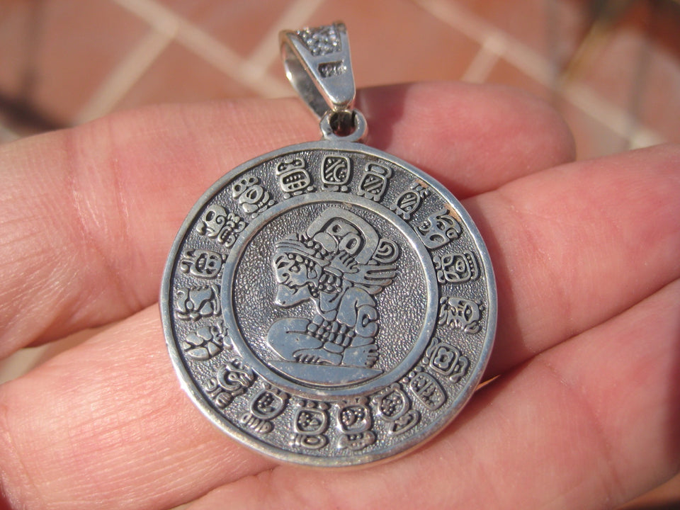 925 Silver Mayan Calendar Taxco Mexico  Double Sided A82673