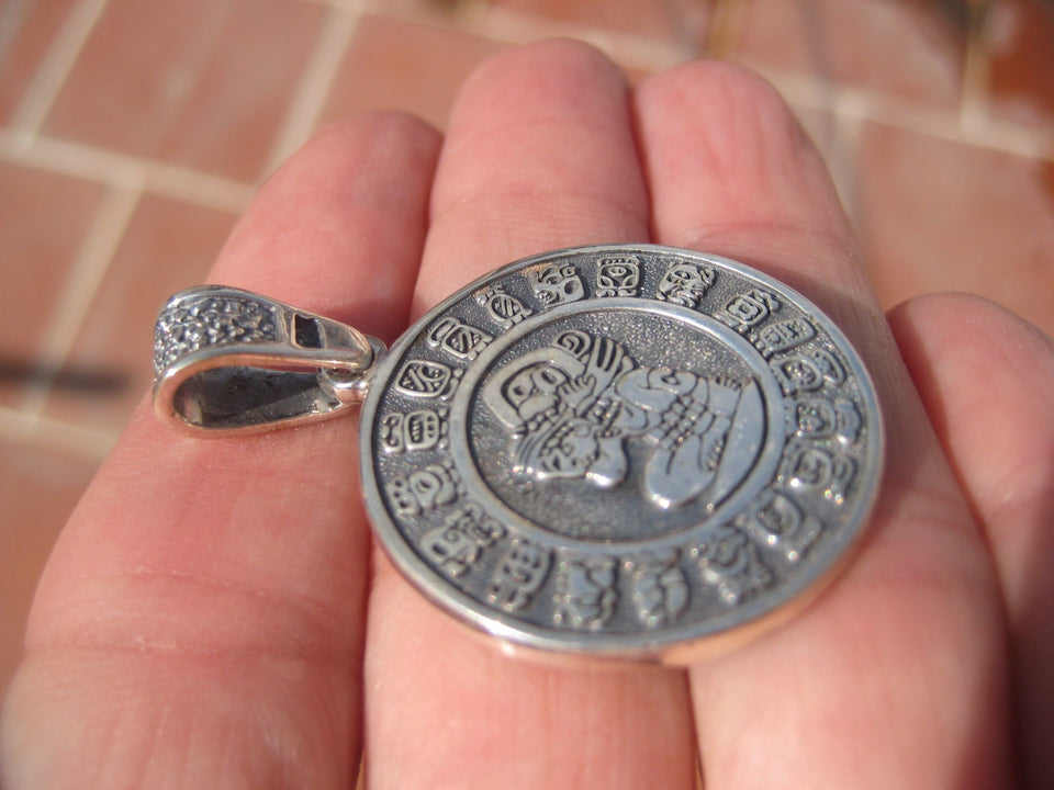 925 Silver Mayan Calendar Taxco Mexico  Double Sided A82673