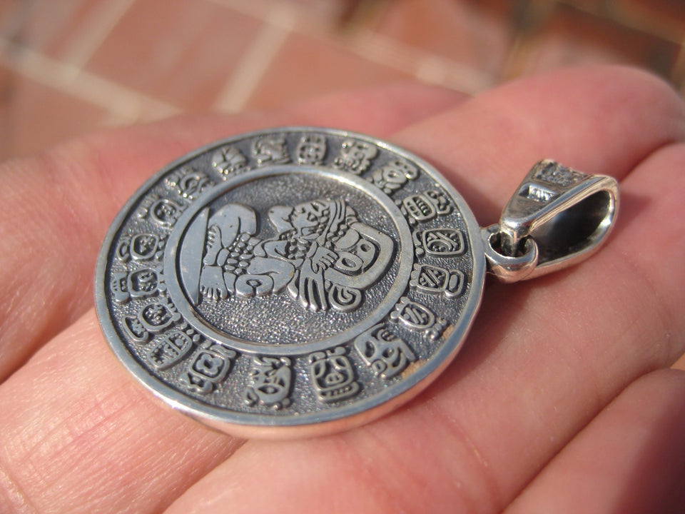 925 Silver Mayan Calendar Taxco Mexico  Double Sided A82673