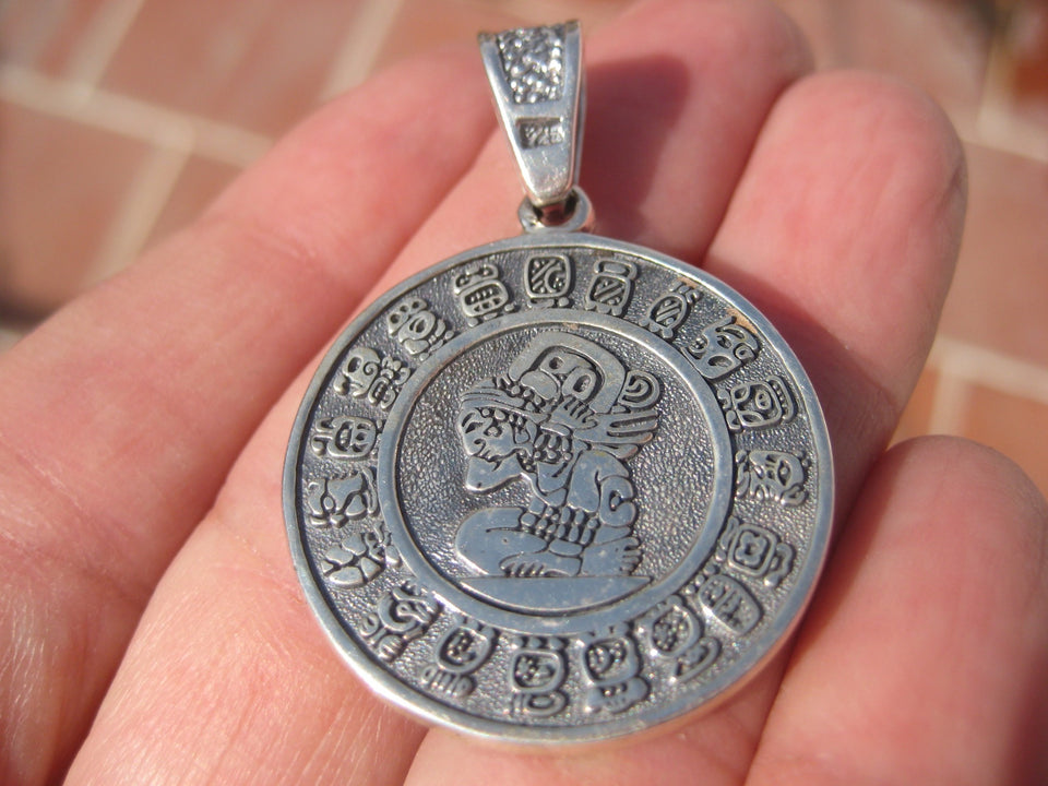 925 Silver Mayan Calendar Taxco Mexico  Double Sided A82673