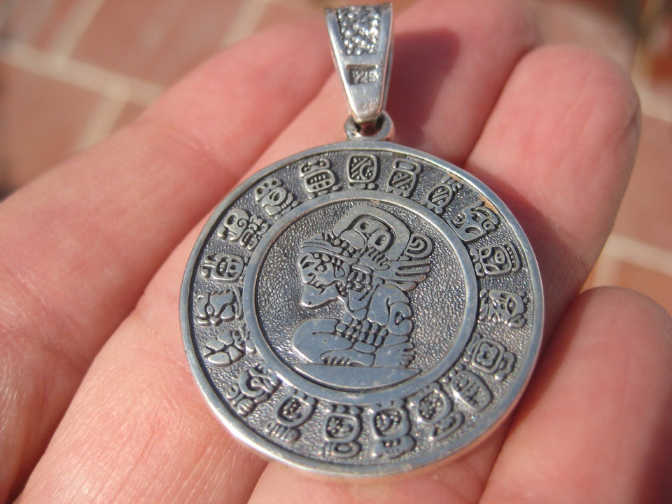 925 Silver Mayan Calendar Taxco Mexico  Double Sided A82673