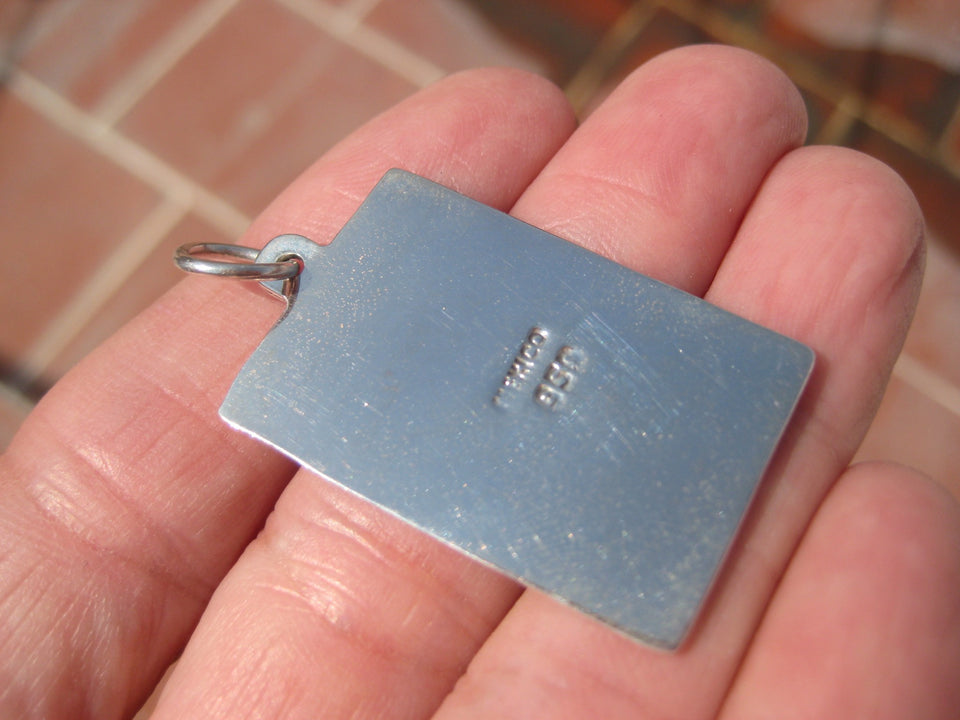 950 Silver Authentic Taxco Mexico 270 Year Old Church Santa Prisca Pendant A742