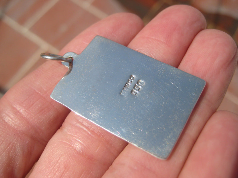 950 Silver Authentic Taxco Mexico 270 Year Old Church Santa Prisca Pendant A742