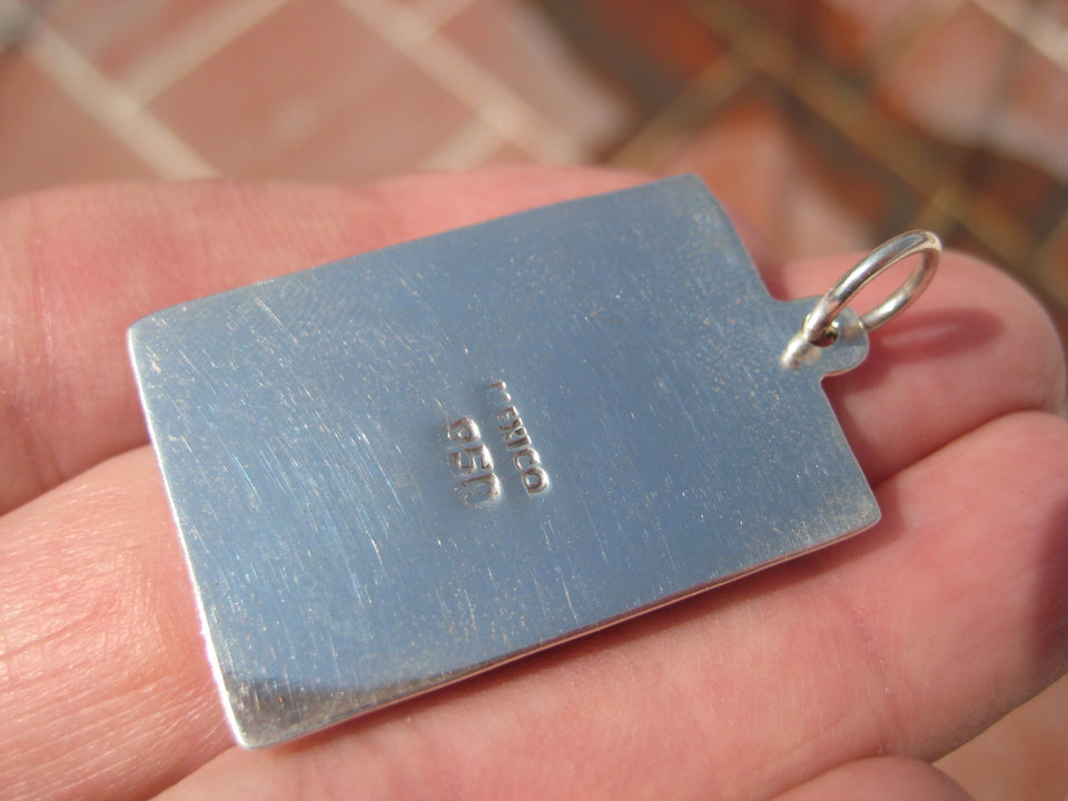 950 Silver Authentic Taxco Mexico 270 Year Old Church Santa Prisca Pendant A742