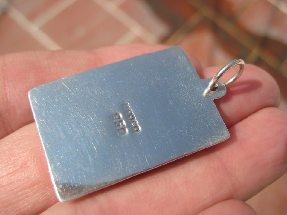 950 Silver Authentic Taxco Mexico 270 Year Old Church Santa Prisca Pendant A742