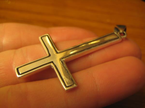925 Silver inverted Petrine Cross Saint Peter or Satanic Pendant A20