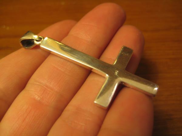 925 Silver inverted Petrine Cross Saint Peter or Satanic Pendant A20