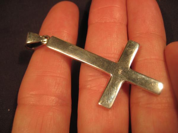 925 Silver inverted Petrine Cross Saint Peter or Satanic Pendant A20
