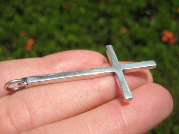 925 Silver Extra Large Petrine Saint Peter's Inverted Cross Satanic Pendant