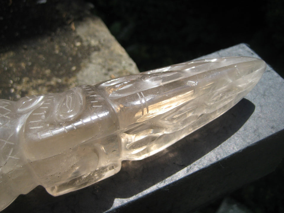 Large Natural Smokey Himalayan Quartz Crystal Phurba Phurpa Dagger Nepal A863