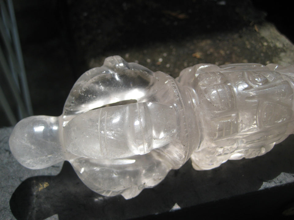 Large Natural Smokey Himalayan Quartz Crystal Phurba Phurpa Dagger Nepal A863