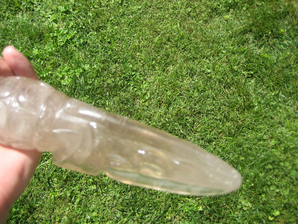 Large Natural Smokey Himalayan Quartz Crystal Phurba Phurpa Dagger Nepal A863
