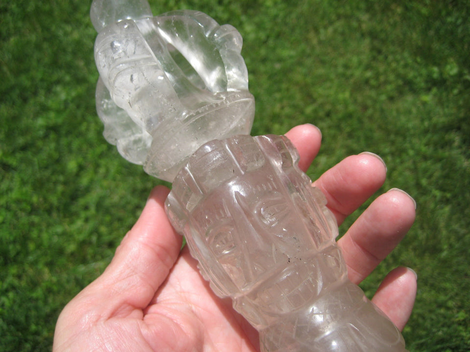Large Natural Smokey Himalayan Quartz Crystal Phurba Phurpa Dagger Nepal A863