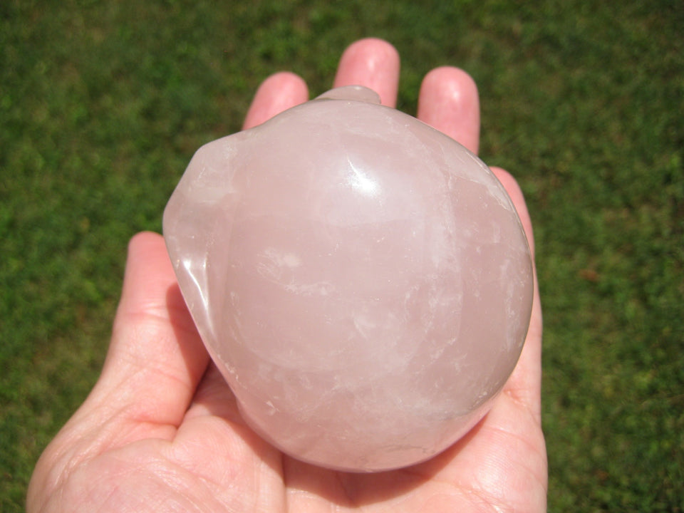 3.25" Natural Rose Quartz Crystal Skull Carving Mineral Stone Statue Art  A575