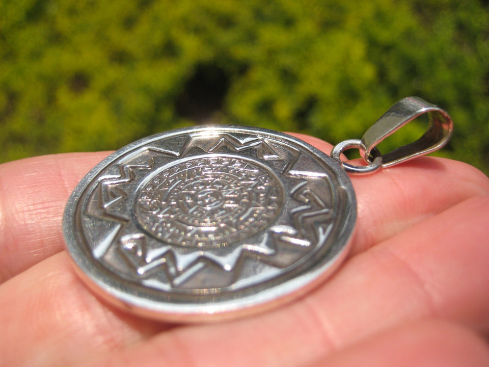 925 Silver Mayan Aztec Calender Taxco Mexico  A89258