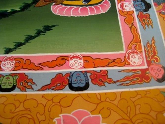 24 K Gold White Tara Dragon Thangka Thanka paintng Nepal Himalayan Art N3866