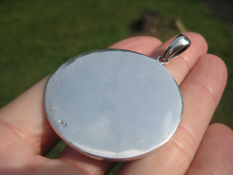 925 Sterling Silver Maya Mayan Calendar Mexico Pendant Necklace A40