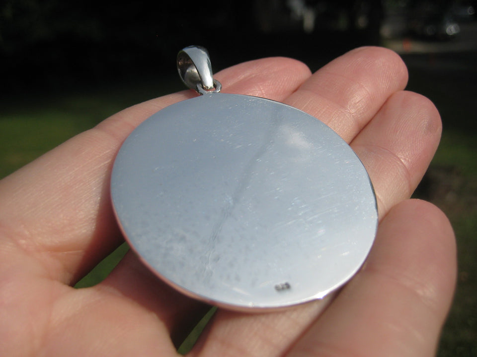 925 Sterling Silver Maya Mayan Calendar Mexico Pendant Necklace A40