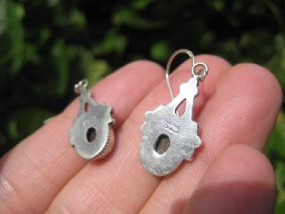 925 Silver Tibetan Turquoise Earrings Earring jewelry Nepal himalayan art A874