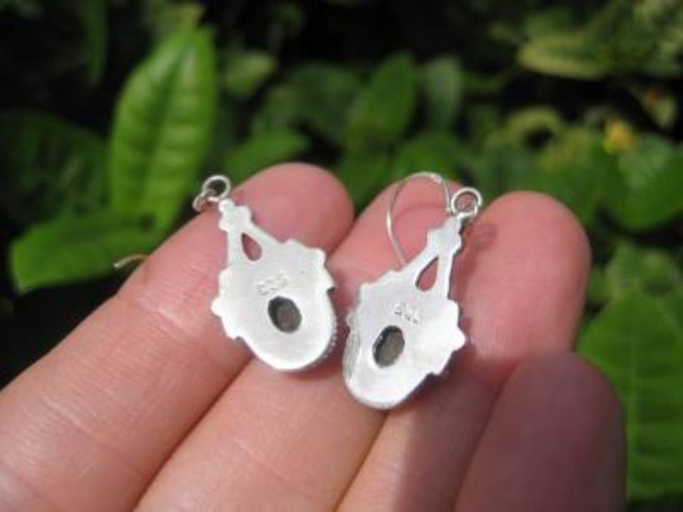 925 Silver Tibetan Turquoise Earrings Earring jewelry Nepal himalayan art A874