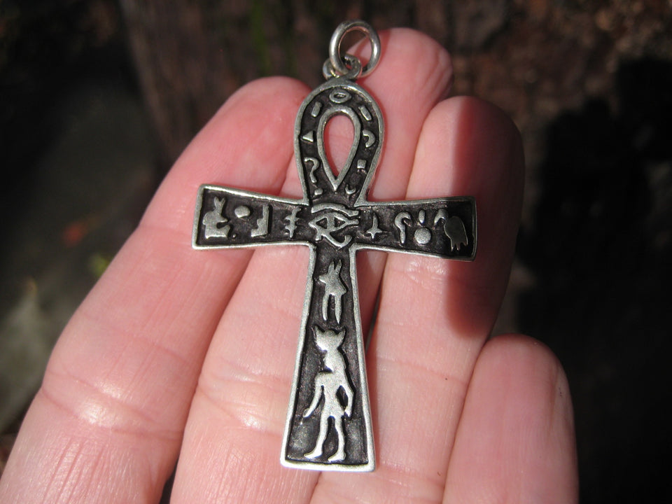 Himalayan Treasures 925 Silver Egyptian Ankh Cross Crux Ansata Pendant A502