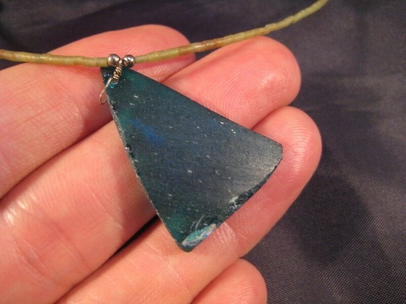 925 Silver Roman Glass Antique bead beads necklace NU1