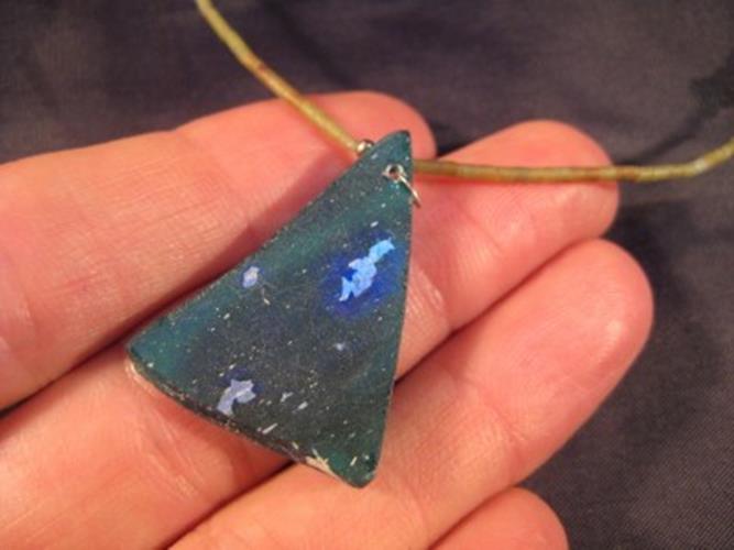 925 Silver Roman Glass Antique bead beads necklace NU1