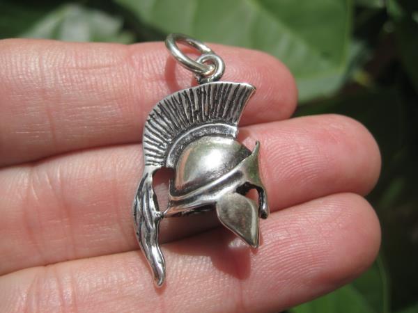 925 Silver Roman Gladiator Greek Spartan soldiers Helmet Pendant