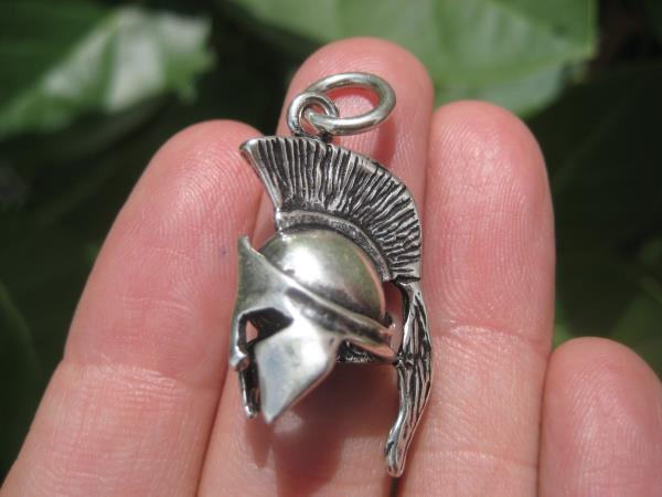 925 Silver Roman Gladiator Greek Spartan soldiers Helmet Pendant