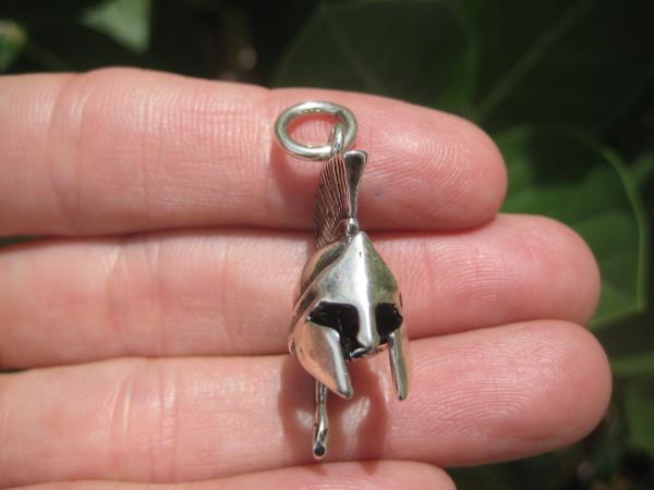 925 Silver Roman Gladiator Greek Spartan soldiers Helmet Pendant